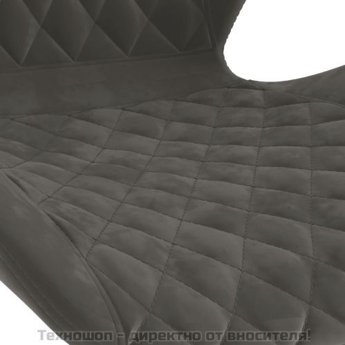 Бар табуретки, 2 бр, тъмносиви, кадифе