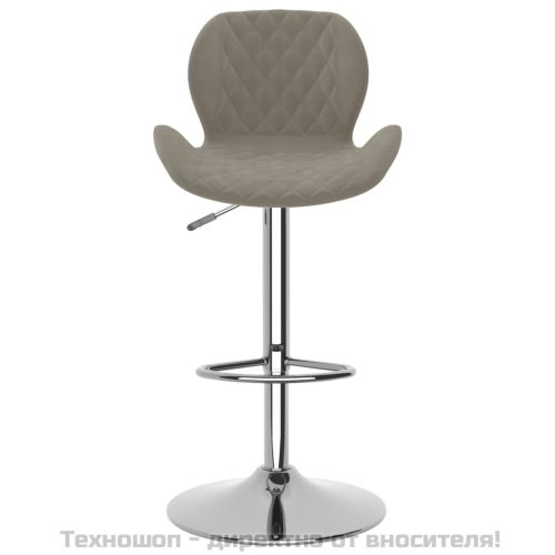 Бар табуретки, 2 бр, светлосиви, кадифе