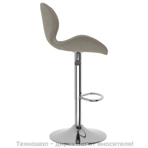 Бар табуретки, 2 бр, светлосиви, кадифе