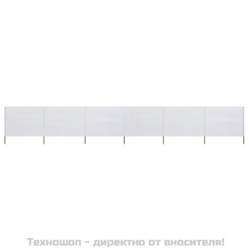 Параван против вятър от 6 панела текстил 800x160 см пясъчнобял