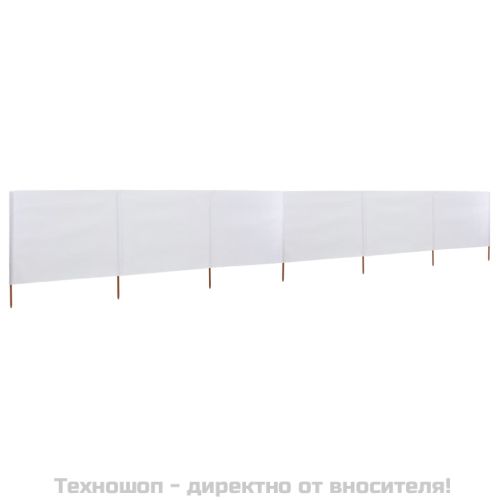 Параван против вятър от 6 панела текстил 800x160 см пясъчнобял
