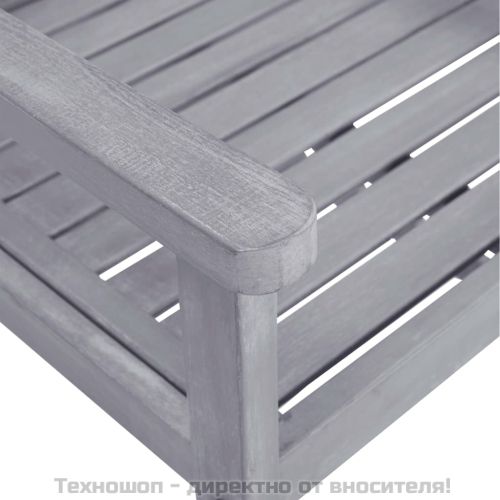 Градински трапезен комплект, 9 части, акациево дърво масив, сив