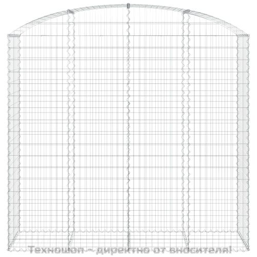Дъговидна габионна кошница 200x50x180/200 см поцинковано желязо