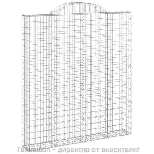Дъговидна габионна кошница 200x30x220/240 см поцинковано желязо