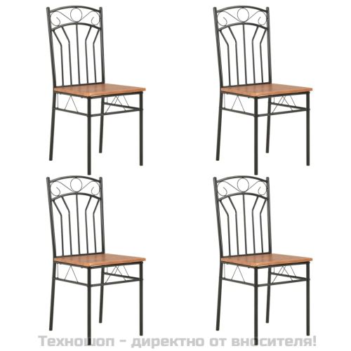 Трапезни столове, 4 бр, кафяви, МДФ