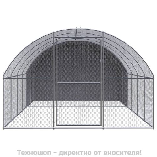 Птичарник на открито, 3x4x2 м, поцинкована стомана