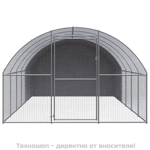 Птичарник на открито, 3x6x2 м, поцинкована стомана