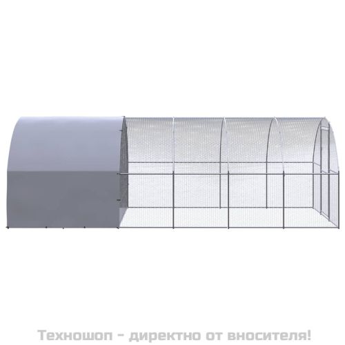 Птичарник на открито, 3x6x2 м, поцинкована стомана