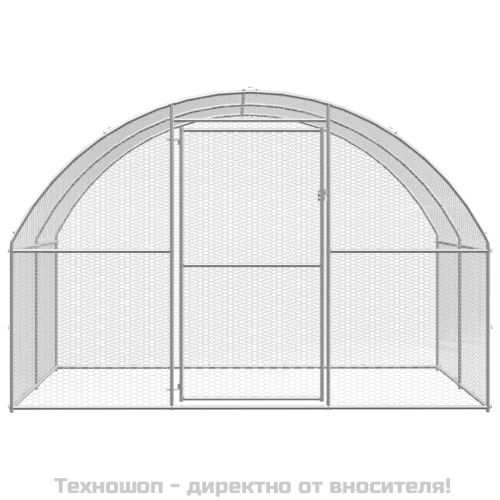 Птичарник на открито, 3x6x2 м, поцинкована стомана