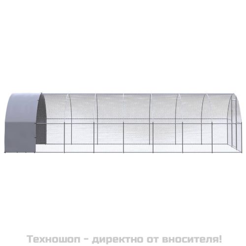 Птичарник на открито, 3x8x2 м, поцинкована стомана