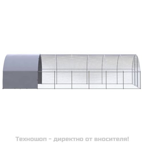 Птичарник на открито, 3x8x2 м, поцинкована стомана