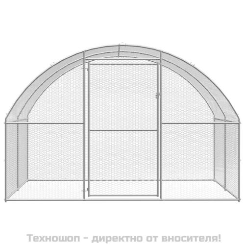 Птичарник на открито, 3x8x2 м, поцинкована стомана