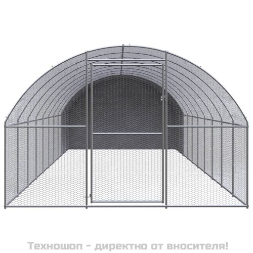Птичарник на открито, 3x10x2 м, поцинкована стомана