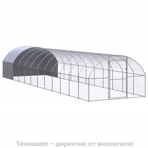 Птичарник на открито, 3x12x2 м, поцинкована стомана
