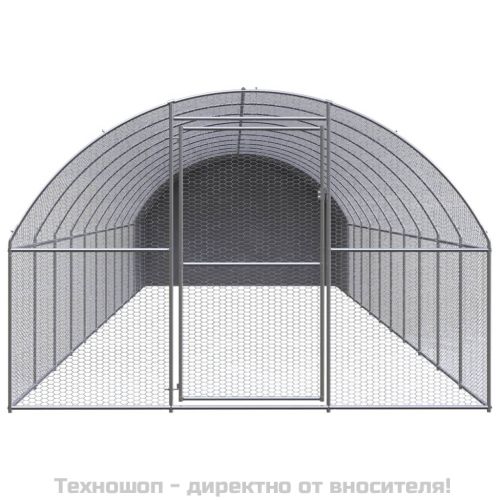 Птичарник на открито, 3x12x2 м, поцинкована стомана