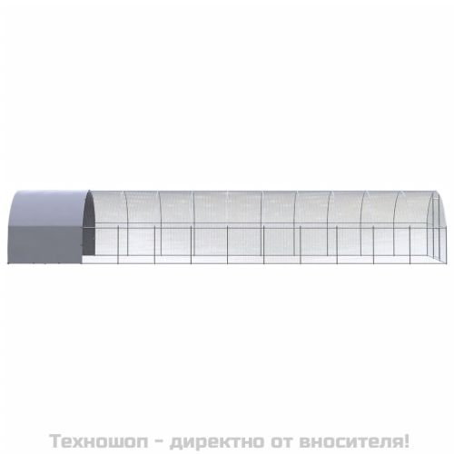 Птичарник на открито, 3x12x2 м, поцинкована стомана