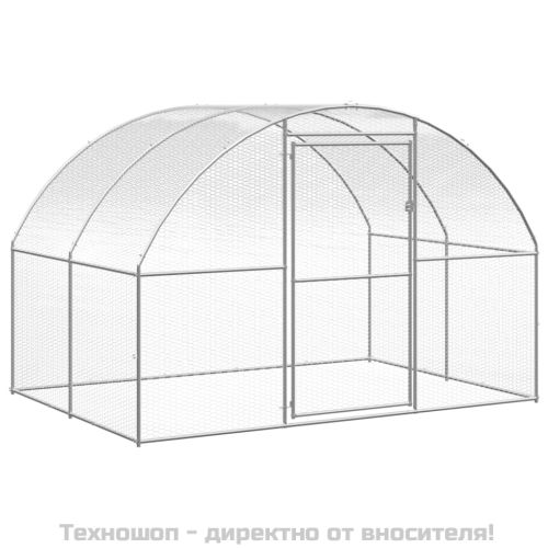 Птичарник на открито, 3x12x2 м, поцинкована стомана