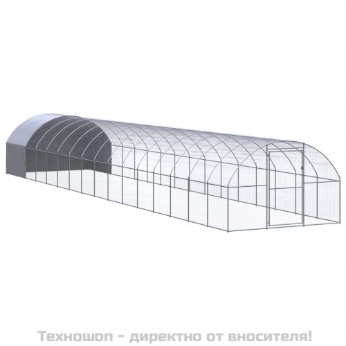 Птичарник на открито, 3x16x2 м, поцинкована стомана
