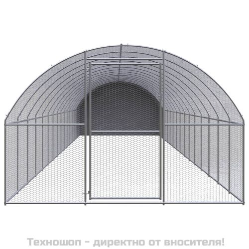 Птичарник на открито, 3x16x2 м, поцинкована стомана