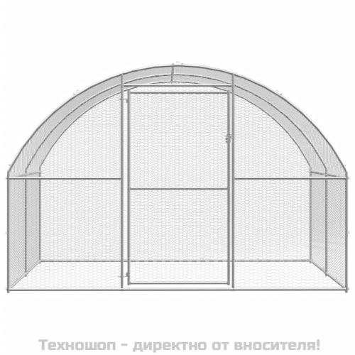 Птичарник на открито, 3x16x2 м, поцинкована стомана