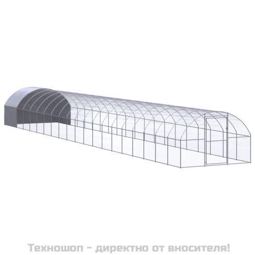 Птичарник на открито, 3x20x2 м, поцинкована стомана