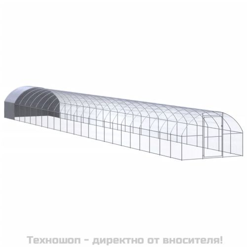 Птичарник на открито, 3x24x2 м, поцинкована стомана