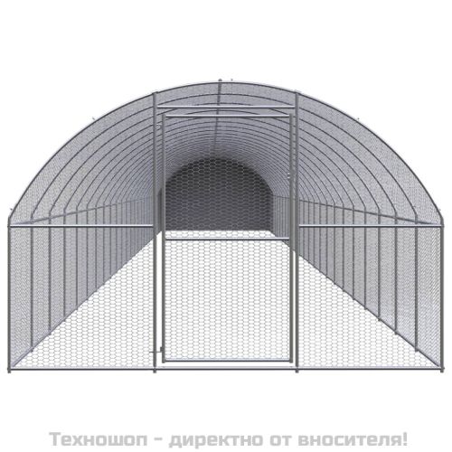Птичарник на открито, 3x24x2 м, поцинкована стомана