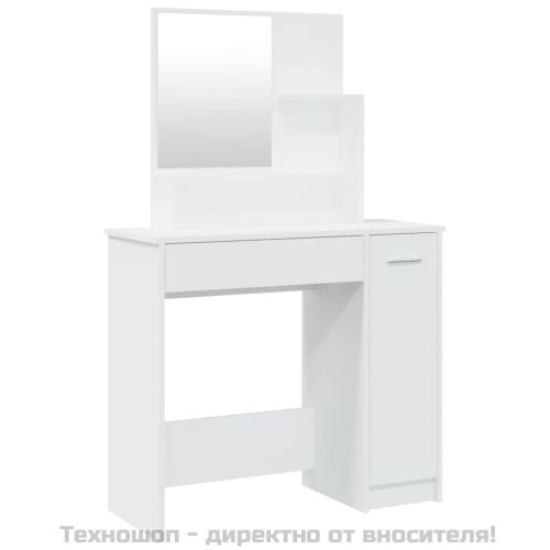 Тоалетка с огледало, бяла, 86,5x35x136 см