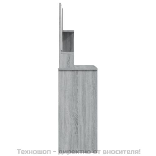 Комплект тоалетка с огледало, сив сонома, 86,5x35x136 см