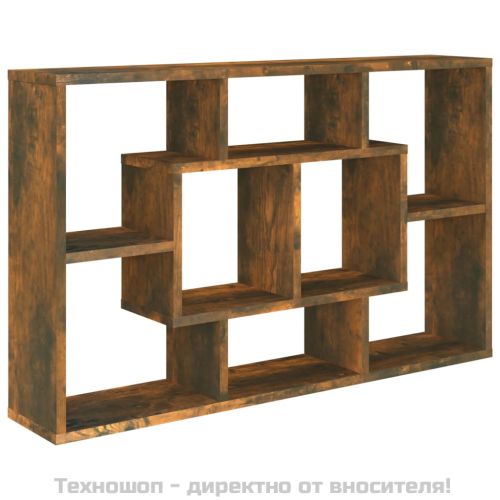 Стенен рафт, опушен дъб, 85x16x52,5 см, инженерно дърво