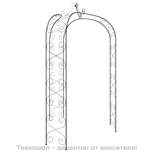 Градинска арка, черна, Ø180x255 см, стомана