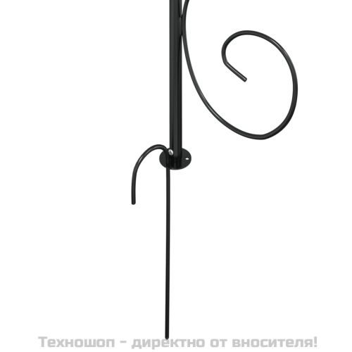 Градинска арка, черна, Ø180x255 см, стомана