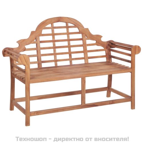 Градинска пейка, 127x58,5x92,5 см, тиково дърво масив