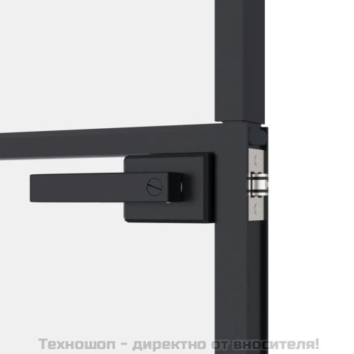 Интериорна врата черна 76x201,5 см закалено стъкло и алуминий
