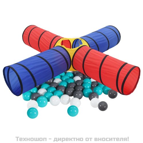 Детски тунел за игра с 250 многоцветни топки