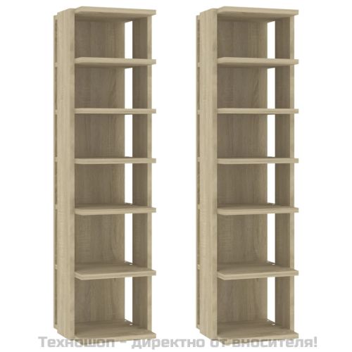 Шкафове за обувки, 2 бр, дъб сонома, 27,5x27x102 см