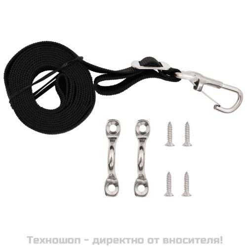 Колани за тента за лодка, 2 бр, текстил и неръждаема стомана