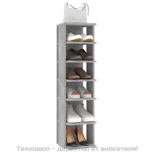 Шкафове за обувки, 2 бр, бетонно сиви, 27,5x27x102 см