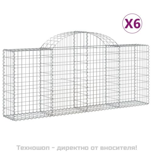 Габионни кошници арка 6 бр 200x30x80/100 см поцинковано желязо