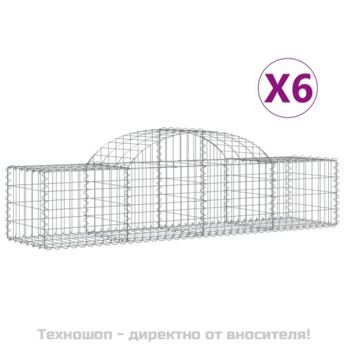 Габионни кошници арка 6 бр 200x50x40/60 см поцинковано желязо