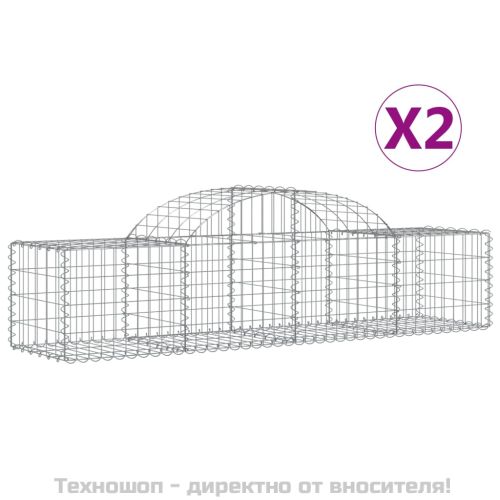 Габионни кошници арка 2 бр 200x50x40/60 см поцинковано желязо