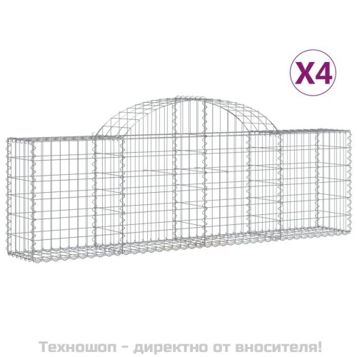 Габионни кошници арка 4 бр 200x30x60/80 см поцинковано желязо