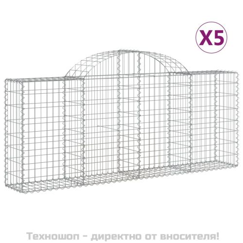 Габионни кошници арка 5 бр 200x30x80/100 см поцинковано желязо