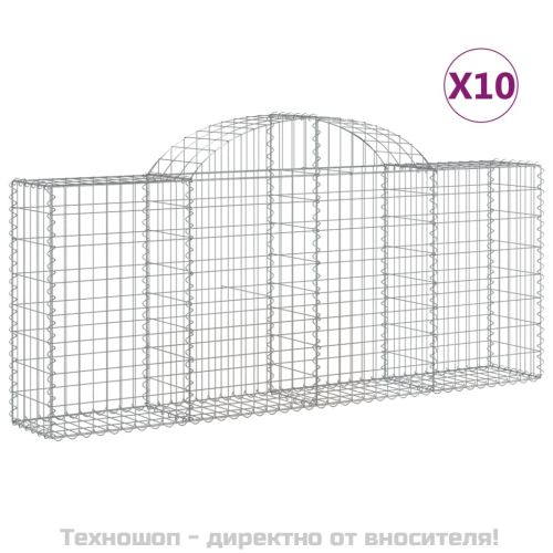 Габионни кошници арка 10 бр 200x30x80/100 см поцинковано желязо