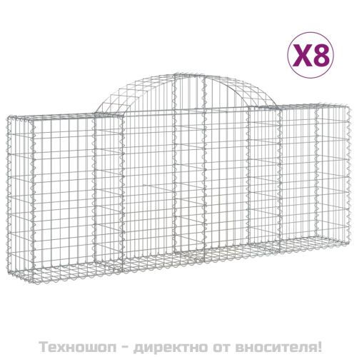 Габионни кошници арка 8 бр 200x30x80/100 см поцинковано желязо