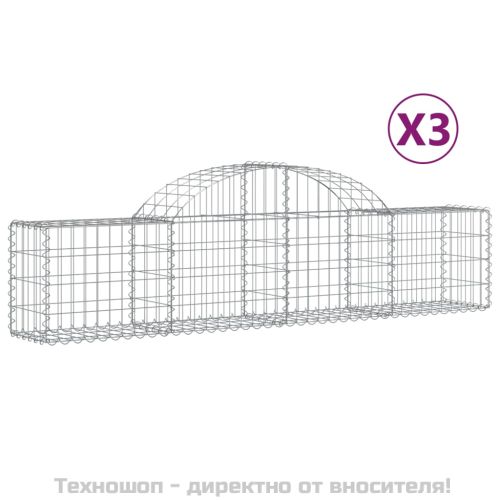 Габионни кошници арка 3 бр 200x30x40/60 см поцинковано желязо