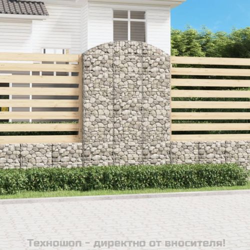 Дъговидна габионна кошница 150x30x220/240 см поцинковано желязо