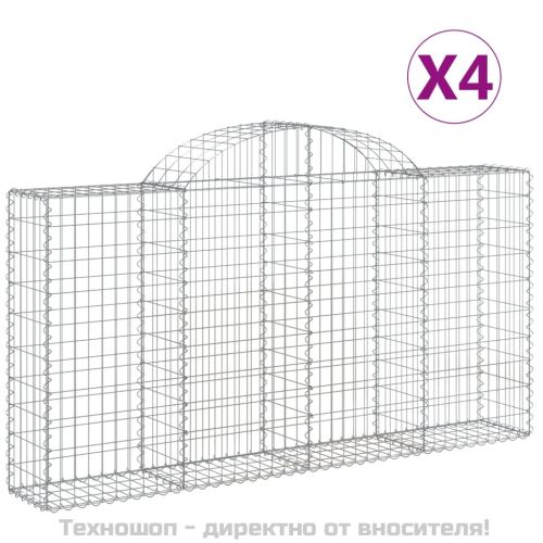Габионни кошници арка 4 бр 200x30x100/120 см поцинковано желязо