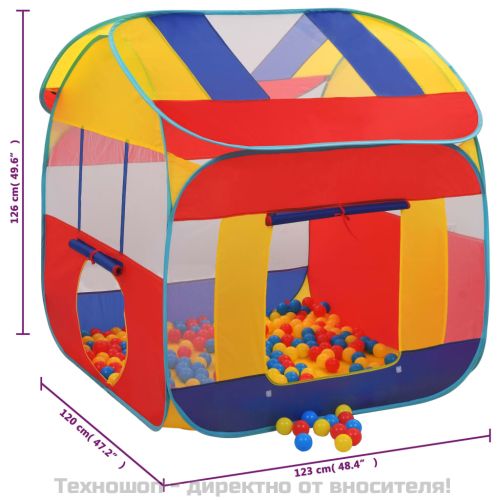 Палатка за игра с 550 топки 123x120x126 см
