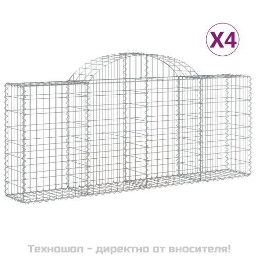 Габионни кошници арка 4 бр 200x30x80/100 см поцинковано желязо